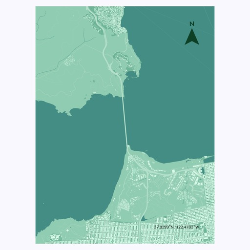 Golden Gate Bridge Poster - Street Map 6