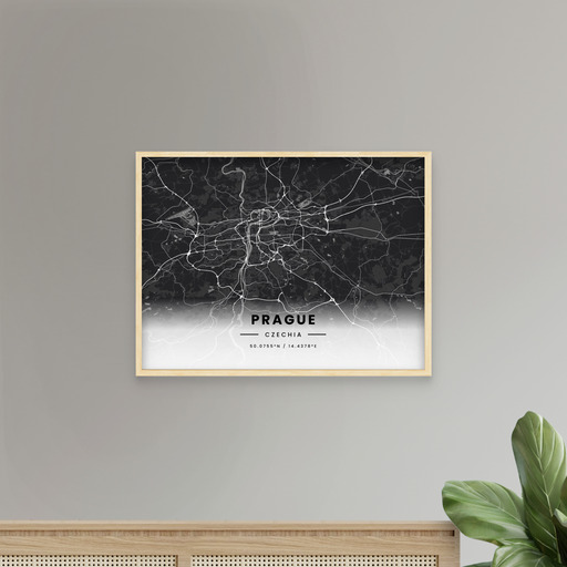 Prague in Dark Poster - Street Map 9
