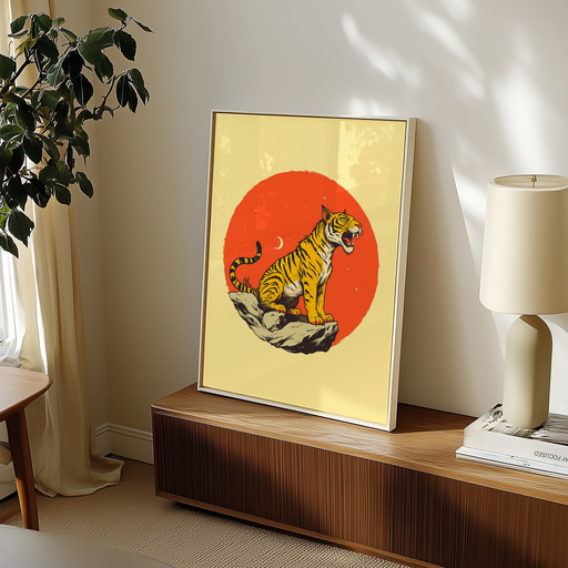 Tiger in Vibrant Grunge Print - Custom Chinese Zodiac Poster 10