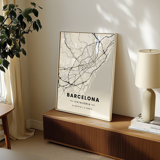 Barcelona in Light Poster - Street Map 10