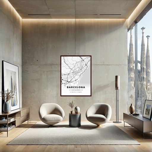 Barcelona in Light Poster - Street Map 9