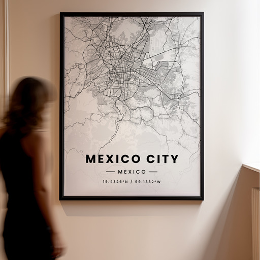 Mexico City in Light Poster - Street Map 11