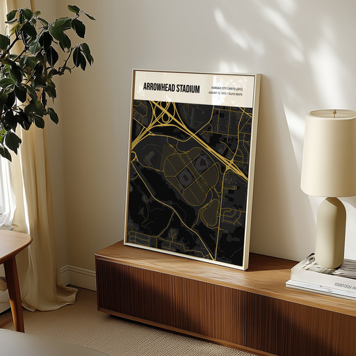 Kansas City Chiefs Stadium Poster - Street Map 11