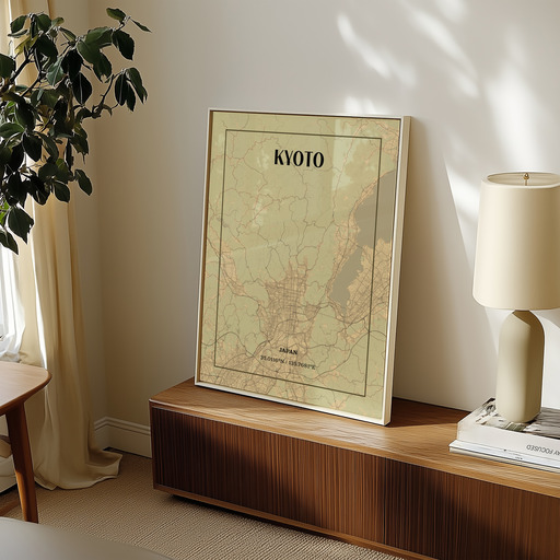 Kyoto in Vintage Poster - Street Map 9