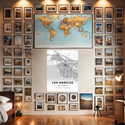 Los Angeles in Light Poster - Street Map 8