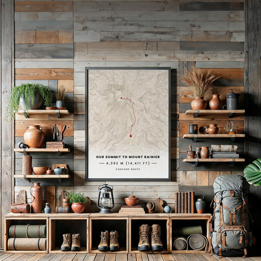 Our Summit: Mount Rainier Poster - Route Map 10