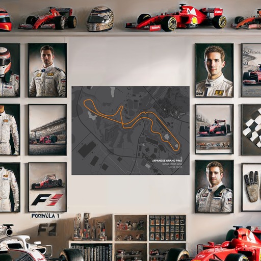 Japanese Grand Prix Poster - Track Map 8