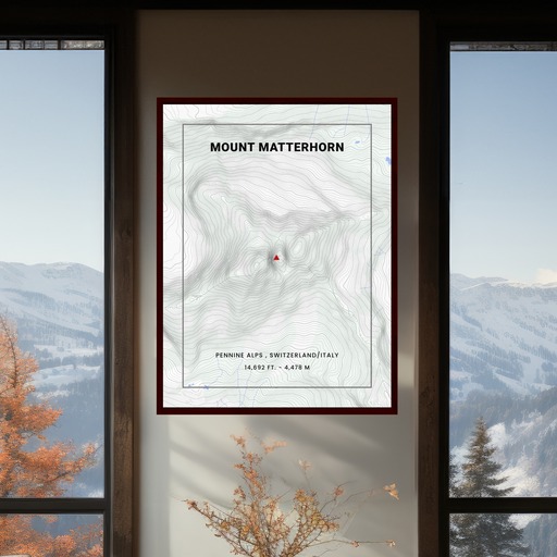 Mount Matterhorn Poster - Topo Map 11
