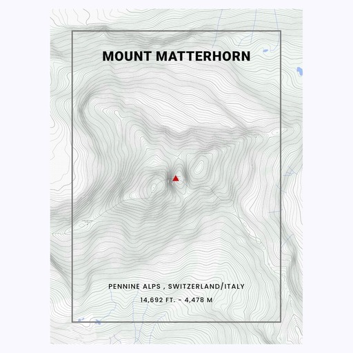 Mount Matterhorn Poster - Topo Map 6