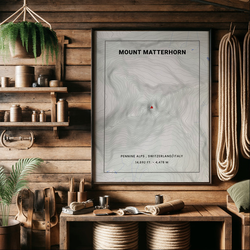 Mount Matterhorn Poster - Topo Map 9