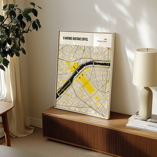 Eiffel Tower Poster - Street Map 8