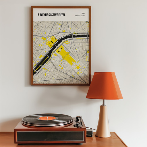 Eiffel Tower Poster - Street Map 9