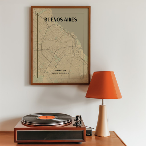 Buenos Aires in Vintage Poster - Street Map 10