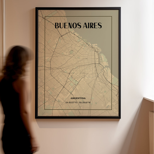 Buenos Aires in Vintage Poster - Street Map 11