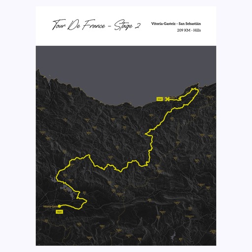 2023 Tour de France Stage 2 Poster - Route Map 6