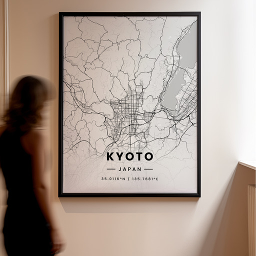 Kyoto in Light Poster - Street Map 11