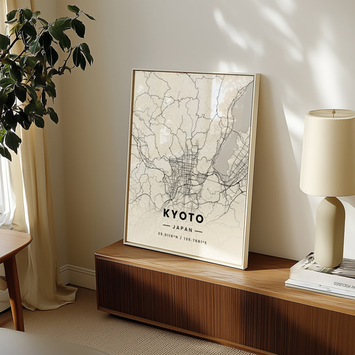Kyoto in Light Poster - Street Map 9
