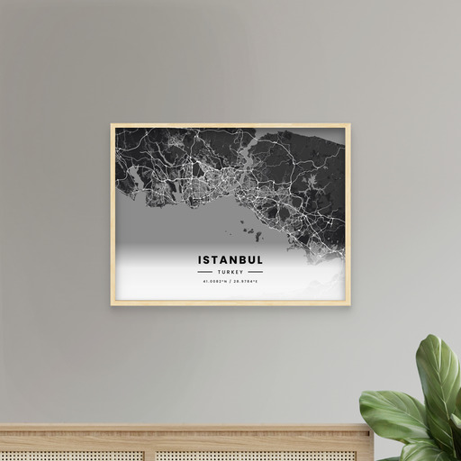 Istanbul in Dark Poster - Street Map 9