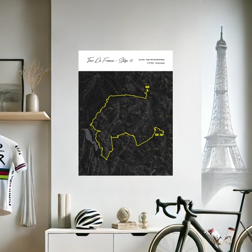 2023 Tour de France Stage 15 Poster - Route Map 8