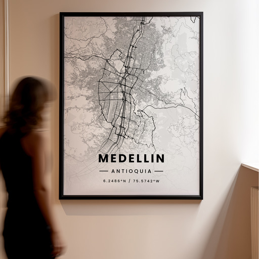 Medellin in Light Poster - Street Map 11