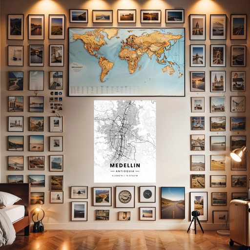 Medellin in Light Poster - Street Map 8