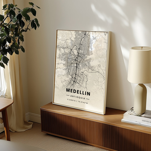 Medellin in Light Poster - Street Map 9