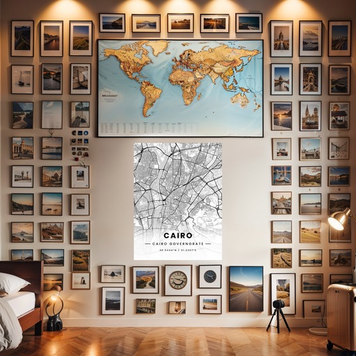 Cairo in Light Poster - Street Map 8