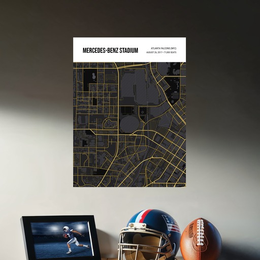 Atlanta Falcons Stadium Poster - Street Map 9