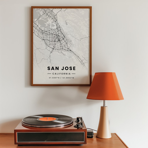 San Jose in Light Poster - Street Map 10