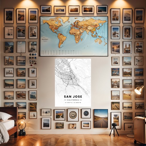 San Jose in Light Poster - Street Map 8