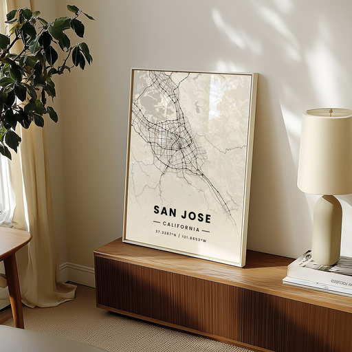 San Jose in Light Poster - Street Map 9