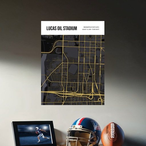 Indianapolis Colts Stadium Poster - Street Map 9