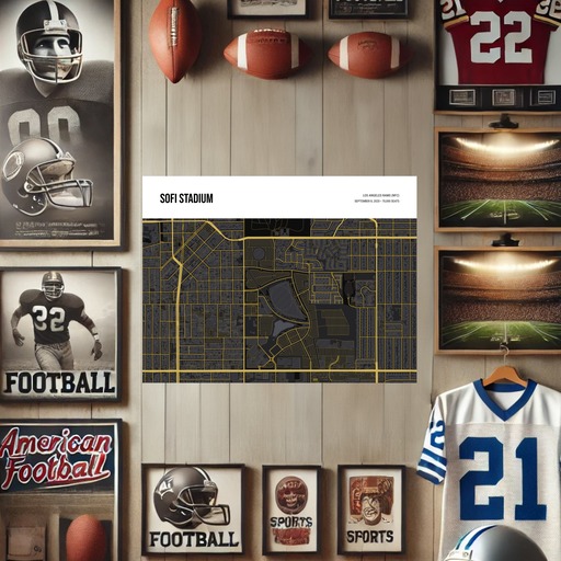 Los Angeles Rams Stadium Poster - Street Map 9