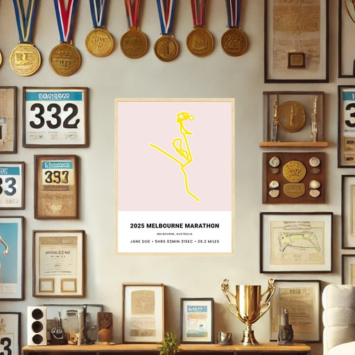 Minimalist 2025 Melbourne Marathon Poster - Route Map 10