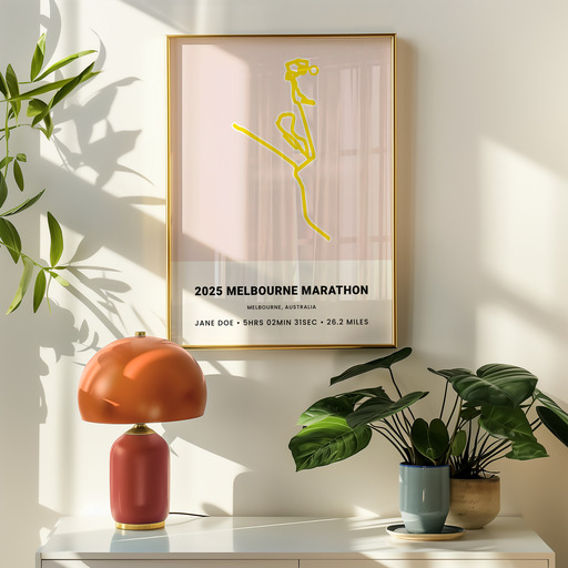 Minimalist 2025 Melbourne Marathon Poster - Route Map 8