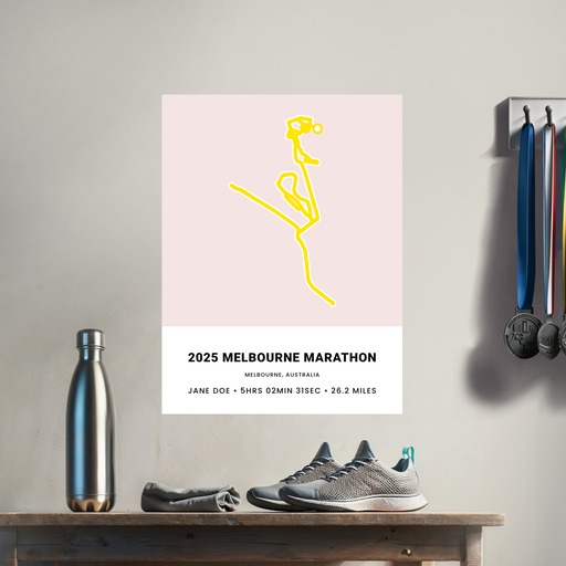 Minimalist 2025 Melbourne Marathon Poster - Route Map 9