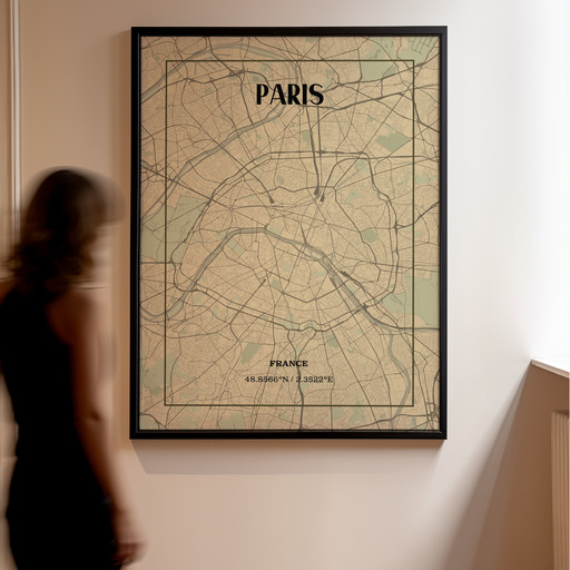 Paris in Vintage Poster - Street Map 11