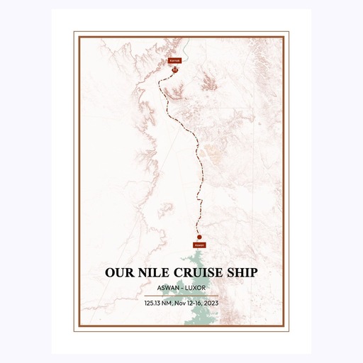 Our Nile River Cruise Trip Poster - Hill Shade Map 6