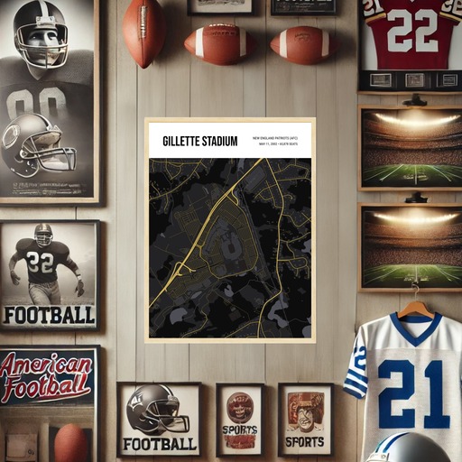 New England Patriots Stadium Poster - Street Map 10