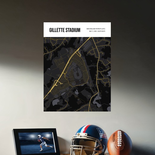 New England Patriots Stadium Poster - Street Map 9