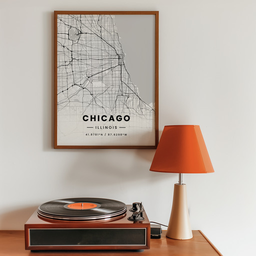 Chicago in Light Poster - Street Map 11