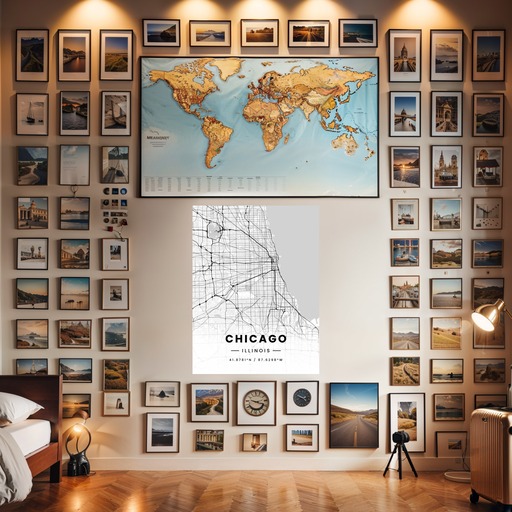 Chicago in Light Poster - Street Map 8