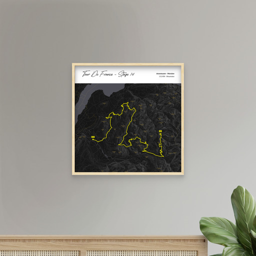 2023 Tour de France Stage 14 Poster - Route Map 10