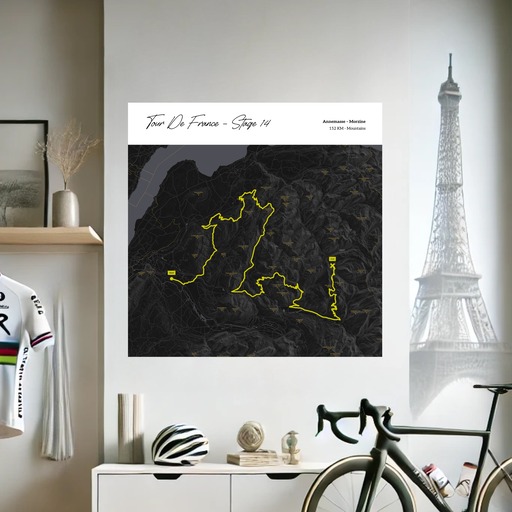 2023 Tour de France Stage 14 Poster - Route Map 8