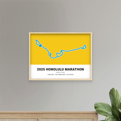 Minimalist 2025 Honolulu Marathon Poster - Route Map 10