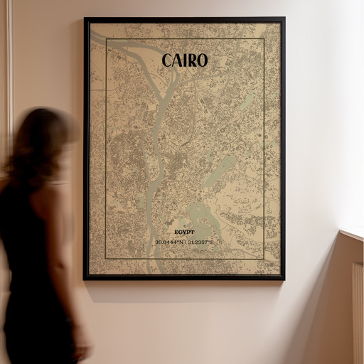 Cairo in Vintage Poster - Street Map 11