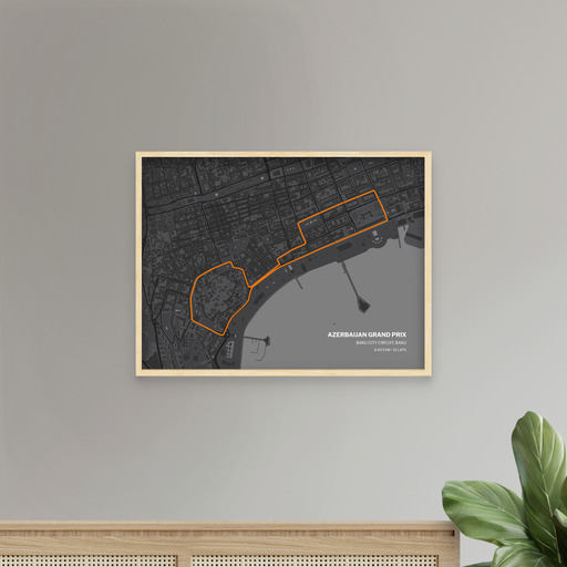 Azerbaijan Grand Prix Poster - Track Map 9