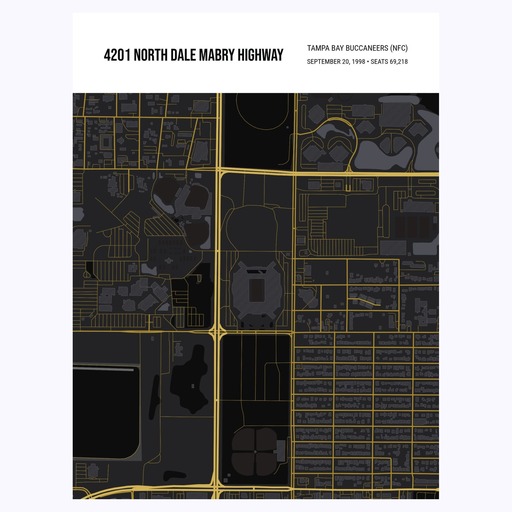 Tampa Bay Buccaneers Stadium Poster - Street Map 6
