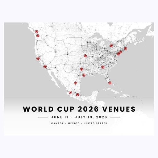 World Cup 2026 Venues Poster - Street Map 6