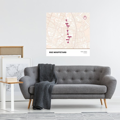 Rue Mouffetard Poster - Street Map 10